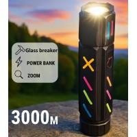Фонарь NIGHT VISION FLUORESCENCE 530 WHITE LASER LED PM30-TG, Power Bank, 1x18650, ЗУ Type-C, zoom, Box