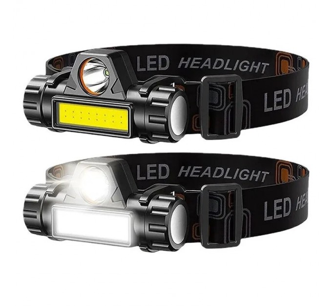 Фонарь налобный BL-8101-XPE+COB, Li-Ion аккумулятор, диммер, магнит, ЗУ microUSB