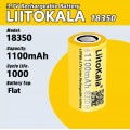 Аккумулятор 18350, LiitoKala, 1100mAh, 3.7V