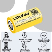 Аккумулятор 18350, LiitoKala, 1100mAh, 3.7V