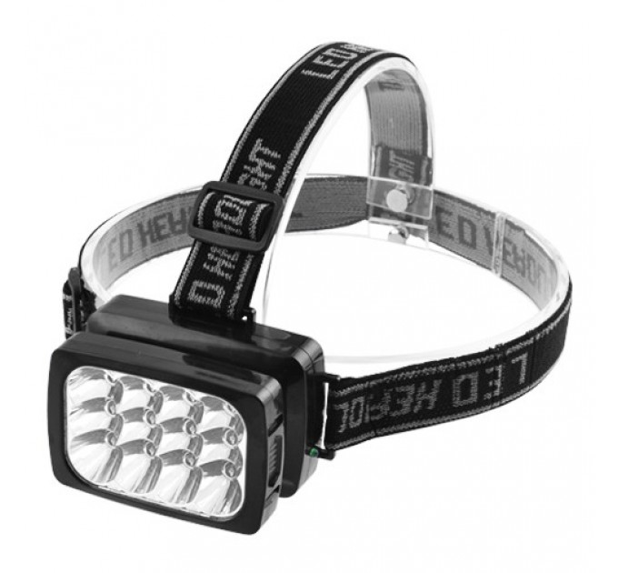 Фонарь налобный Luxury 1837-12LED, встроенный аккумулятор, ЗУ 220V