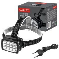 Фонарь налобный Luxury 1837-12LED, встроенный аккумулятор, ЗУ 220V