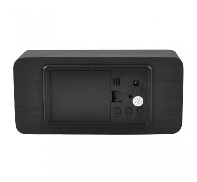 Часы сетевые VST-862S-6 белые, (корпус черный) температура, влажность, USB