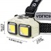Фонарь налобный HX-816S-2COB(White+Red), Motion Sensor, Waterproof, 1x18650, ЗУ Type-C, Box