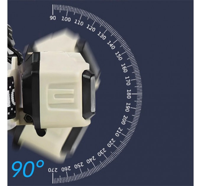 Фонарь налобный HX-816S-2COB(White+Red), Motion Sensor, Waterproof, 1x18650, ЗУ Type-C, Box