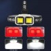 Фонарь налобный HX-816S-2COB(White+Red), Motion Sensor, Waterproof, 1x18650, ЗУ Type-C, Box