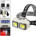Фонарь налобный HX-816S-2COB(White+Red), Motion Sensor, Waterproof, 1x18650, ЗУ Type-C, Box