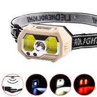 Фонарь налобный SH-S31-XPE+COB(White+Red), Motion Sensor, Li-Ion аккумулятор, ЗУ Type-C, Box