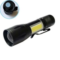 Фонарь 513-XPE+COB, Li-Ion аккум., zoom, ЗУ microUSB