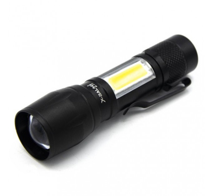 Фонарь 513-XPE+COB, Li-Ion аккум., zoom, ЗУ microUSB