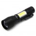 Фонарь 513-XPE+COB, Li-Ion аккум., zoom, ЗУ microUSB