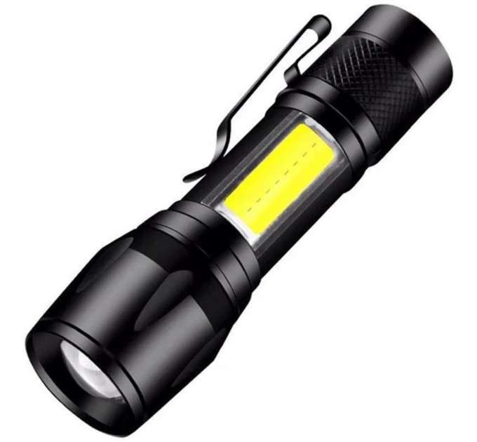 Фонарь 513-XPE+COB, Li-Ion аккум., zoom, ЗУ microUSB