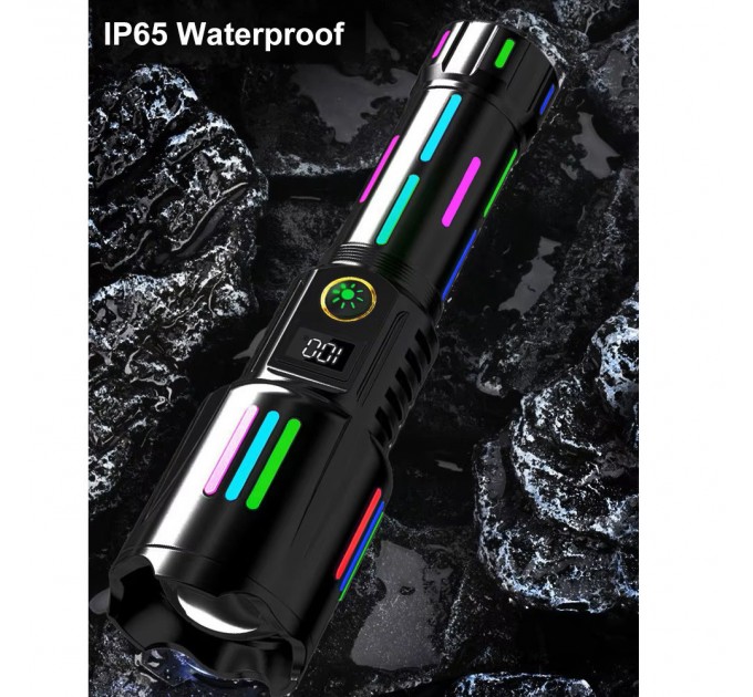 Фонарь NIGHT VISION FLUORESCENCE W515-PM10-TG, Power Bank, индикация заряда, 1x26650, ЗУ Type-C, zoom, Box