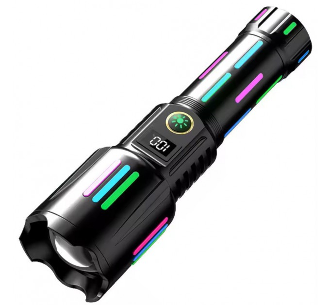 Фонарь NIGHT VISION FLUORESCENCE W515-PM10-TG, Power Bank, индикация заряда, 1x26650, ЗУ Type-C, zoom, Box