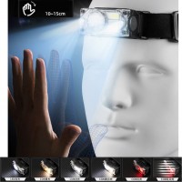 Фонарь налобный YY-19B-3SMD+2COB(White+Yellow+Red), Motion Sensor, Li-Ion аккум., ЗУ Type-C, магнит, Box