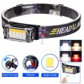 Фонарь налобный YY-19С-5SMD+COB(white+yellow+red), Motion Sensor, Li-Ion аккум., ЗУ Type-C, магнит, Box