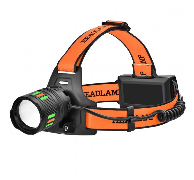 Фонарь налобный NIGHT VISION FLUORESCENCE BL-T203-TG+COB(White+Red), 2x18650, 1 РЕЖИМ, ЗУ Type-C, zoom