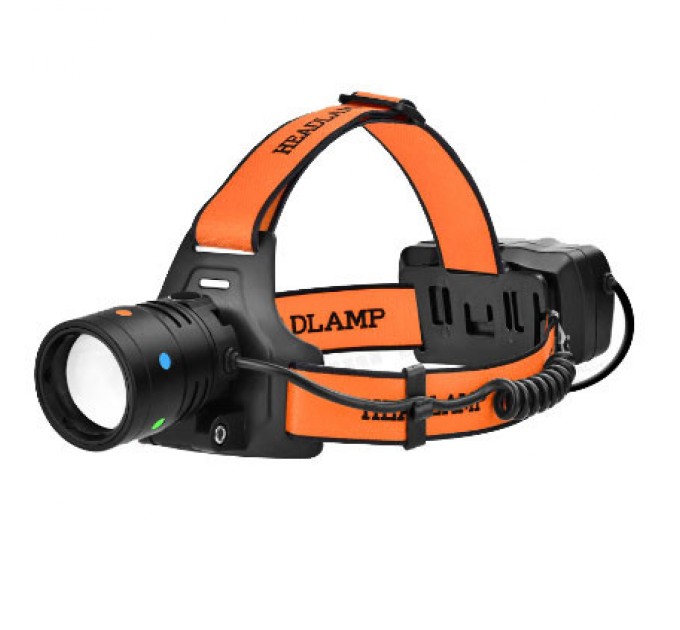 Фонарь налобный NIGHT VISION FLUORESCENCE BL-T210-TG, 2x18650, 1 РЕЖИМ, ЗУ Type-C, zoom