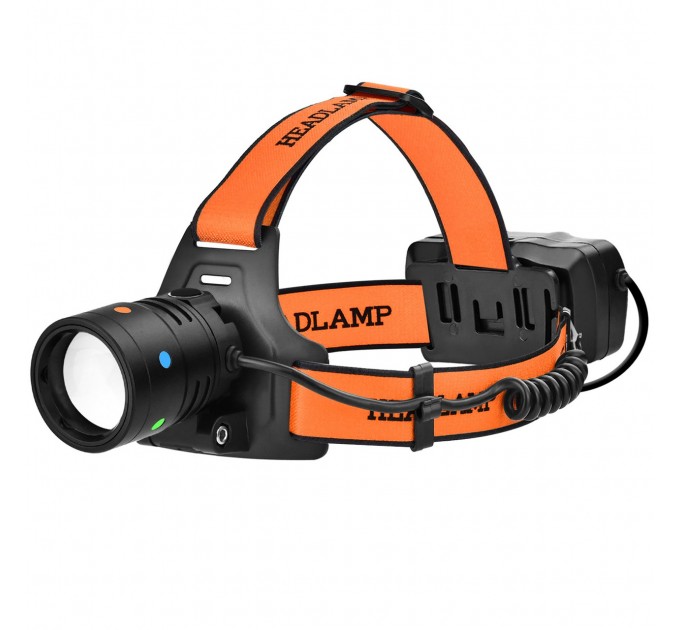 Фонарь налобный NIGHT VISION FLUORESCENCE BL-T210-TG, 2x18650, 1 РЕЖИМ, ЗУ Type-C, zoom