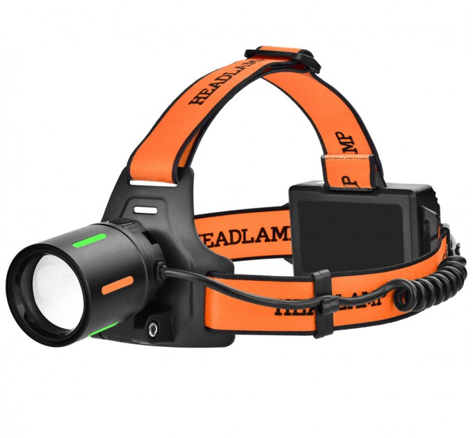 Фонарь налобный NIGHT VISION FLUORESCENCE BL-T67-TG+COB(White+Red), 3x18650, 1 РЕЖИМ, Power Bank, ЗУ Type-C, zoom