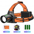 Фонарь налобный NIGHT VISION FLUORESCENCE BL-T67-TG+COB(White+Red), 3x18650, 1 РЕЖИМ, Power Bank, ЗУ Type-C, zoom