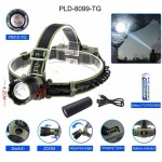 Фонарь налобный 8099 PM10-TG, 1x18650, ЗУ Type-C, zoom, Box
