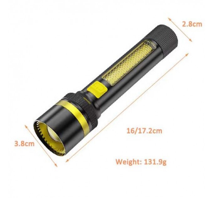 Фонарь 24094-WHITE LASER LED PM10-TG+COB(White+Red), Li-Ion аккумулятор, ЗУ Type-C, zoom