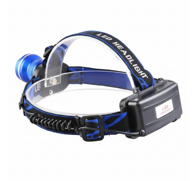 Фонарь налобный RN-1622-T6, 2x18650, ЗУ Type-C, zoom, Box