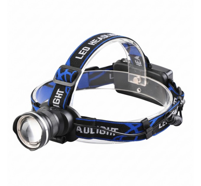 Фонарь налобный RN-1622-T6, 2x18650, ЗУ Type-C, zoom, Box