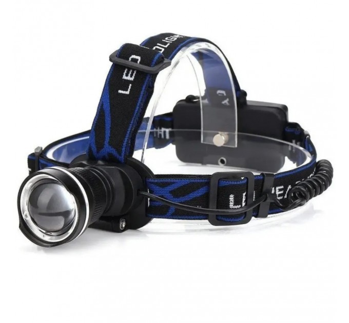 Фонарь налобный RN-1622-T6, 2x18650, ЗУ Type-C, zoom, Box