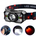 Фонарь налобный XS-09-LM+6SMD(WHITE+RED), Motion Sensor, Li-Ion аккум., ЗУ Type-C
