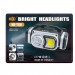 Фонарь налобный HX-T60-5SMD+COB(White+Red), Waterproof, 1x18650, ЗУ Type-C, магнит, Box