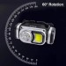 Фонарь налобный HX-T60-5SMD+COB(White+Red), Waterproof, 1x18650, ЗУ Type-C, магнит, Box
