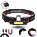 Фонарь налобный 872/101-XPE+COB, Li-Ion аккумулятор, диммер, магнит, ЗУ microUSB