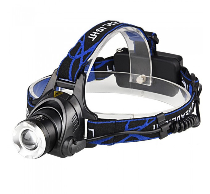 Фонарь налобный Police 6699/204C-T6, 2x18650, zoom, ЗУ microUSB, Box