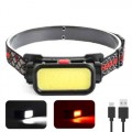 Фонарь налобный BL-008+COB (White+Red), Li-Ion аккум., ЗУ Type-C, Box