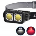 Фонарь налобный K372/L-31-2COB(White+Red), Motion Sensor,  Li-Ion аккум., индикация заряда, ЗУ Type-C, Box
