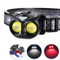 Фонарь налобный WT208-2COB(White+Red), Li-Ion аккум, магнит, ЗУ Type-C, Box