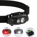 Фонарь налобный 6670-COB(White)+SMD(Red), ЗУ Type-C, 1x14500, Box