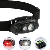 Фонарь налобный 6670-COB(White)+SMD(Red), ЗУ Type-C, 1x14500, Box