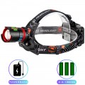 Фонарь налобный NIGHT VISION FLUORESCENCE CT012-3Q-TG, 1 РЕЖИМ, 3x18650, ЗУ Type-C, Power Bank, zoom, Box