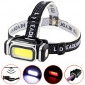Фонарь налобный HX-T80S-COB(White+Red), Motion Sensor, Waterproof, 1x18650, ЗУ Type-C, магнит, Box