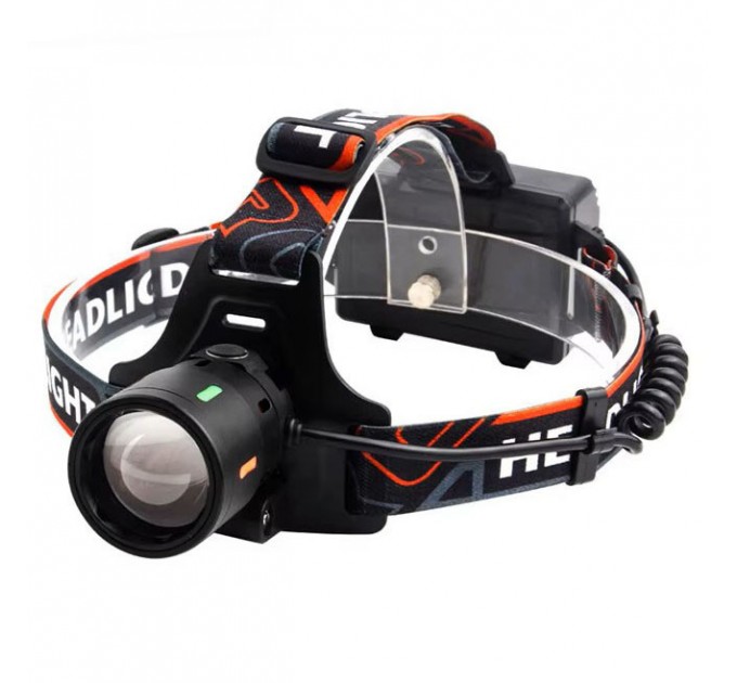 Фонарь налобный NIGHT VISION FLUORESCENCE BL-T207-TG, 2x18650, 1 РЕЖИМ, ЗУ Type-C, zoom
