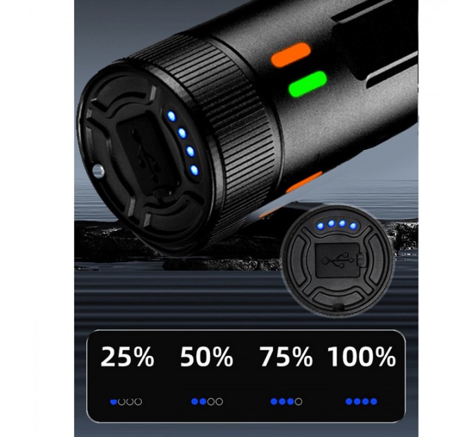 Фонарь NIGHT VISION FLUORESCENCE 701-PM10-TG, Li-Ion аккум., ЗУ Type-C, индикация заряда, zoom