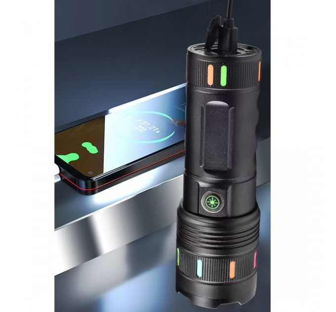 Фонарь NIGHT VISION FLUORESCENCE 701-PM10-TG, Li-Ion аккум., ЗУ Type-C, индикация заряда, zoom