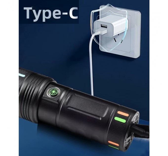 Фонарь NIGHT VISION FLUORESCENCE 701-PM10-TG, Li-Ion аккум., ЗУ Type-C, индикация заряда, zoom