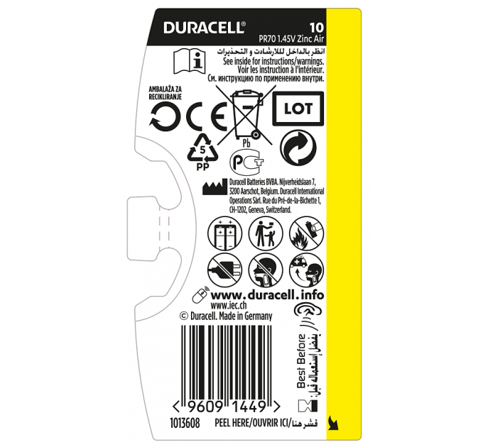 Батарейка Duracell HA 10 6 шт.