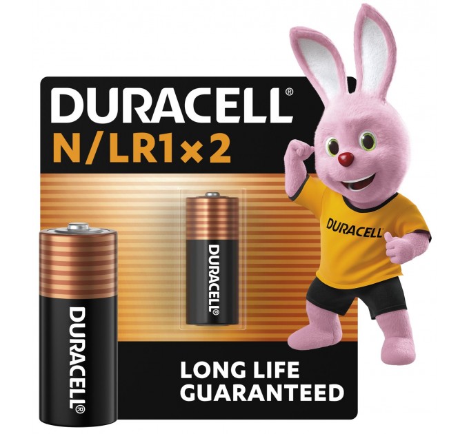 Спеціальна лужна батарейка Duracell N 1,5V, (E90 / LR1), 2 шт. в упаковці
