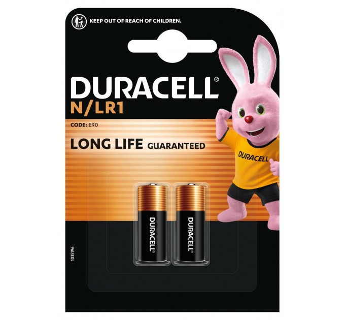 Спеціальна лужна батарейка Duracell N 1,5V, (E90 / LR1), 2 шт. в упаковці
