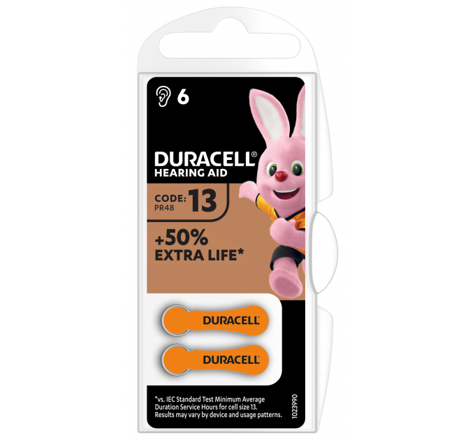Батарейка Duracell HA 13 уп. 6 шт.